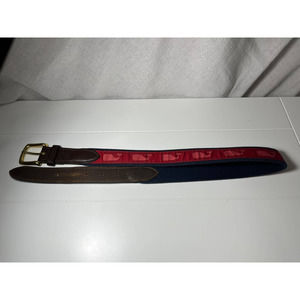 Vineyard Vines Mens Belt Size 30 Red Whale Canvas and Leather